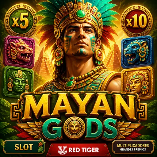 Mayan Gods de Red Tiger con símbolos grandes y multiplicadores mayas